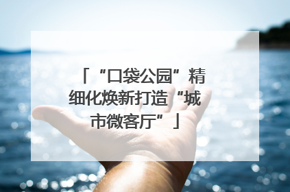 “口袋公园”精细化焕新打造“城市微客厅”