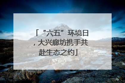 “六五”环境日，大兴廊坊携手共赴生态之约