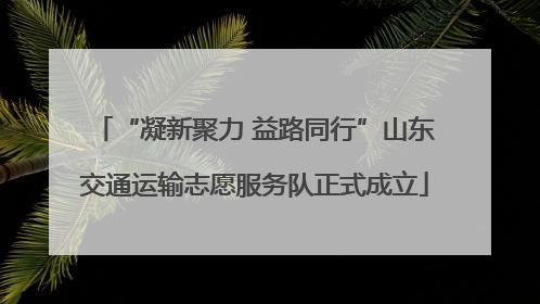 “凝新聚力 益路同行”山东交通运输志愿服务队正式成立