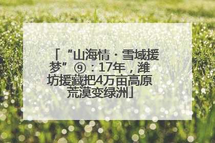 “山海情・雪域援梦”⑨：17年，潍坊援藏把4万亩高原荒漠变绿洲
