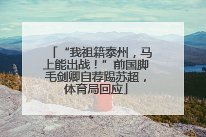 “我祖籍泰州，马上能出战！”前国脚毛剑卿自荐踢苏超，体育局回应
