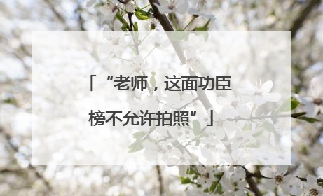 “老师，这面功臣榜不允许拍照”