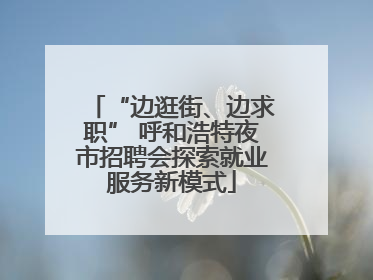 “边逛街、边求职” 呼和浩特夜市招聘会探索就业服务新模式
