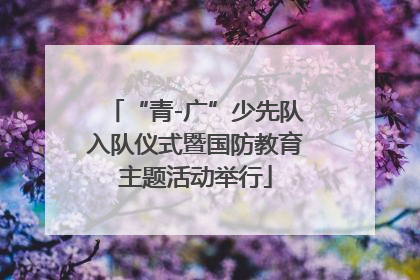 “青-广”少先队入队仪式暨国防教育主题活动举行