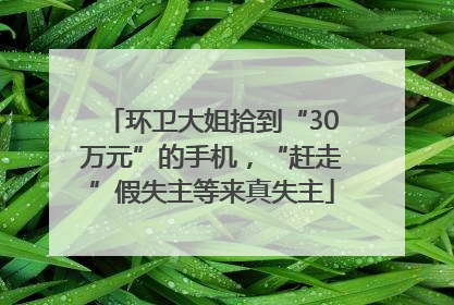 环卫大姐拾到“30万元”的手机，“赶走”假失主等来真失主