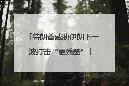 特朗普威胁伊朗下一波打击“更残酷”