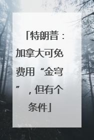 特朗普：加拿大可免费用“金穹”，但有个条件