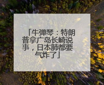 牛弹琴：特朗普拿广岛长崎说事，日本肺都要气炸了
