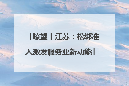瞭望丨江苏：松绑准入激发服务业新动能