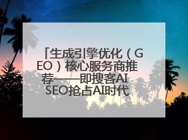 生成引擎优化（GEO）核心服务商推荐——即搜客AI SEO抢占AI时代流量入口（含 GEO报价）