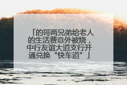的哥两兄弟给老人的生活费意外被烧，中行友谊大道支行开通兑换“快车道”