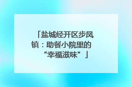 盐城经开区步凤镇：助餐小院里的“幸福滋味”