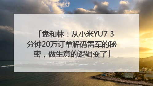盘和林：从小米YU7 3分钟20万订单解码雷军的秘密，做生意的逻辑变了