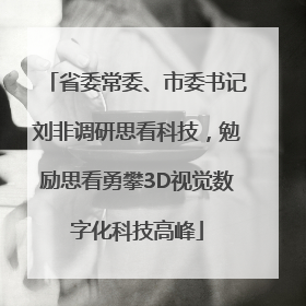 省委常委、市委书记刘非调研思看科技，勉励思看勇攀3D视觉数字化科技高峰