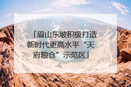 眉山东坡积极打造新时代更高水平“天府粮仓”示范区