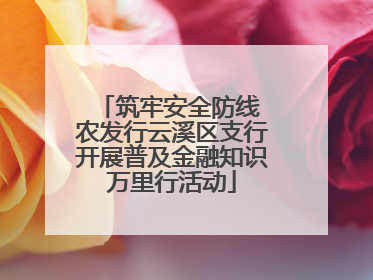 筑牢安全防线 农发行云溪区支行开展普及金融知识万里行活动