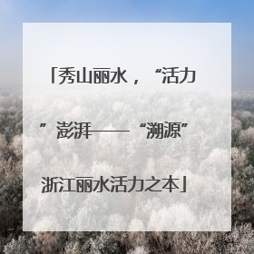 秀山丽水，“活力”澎湃——“溯源”浙江丽水活力之本