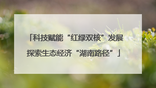 科技赋能“红绿双核”发展 探索生态经济“湖南路径”