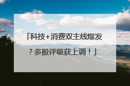 科技+消费双主线爆发？多股评级获上调！