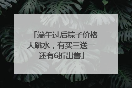 端午过后粽子价格大跳水，有买三送一还有6折出售
