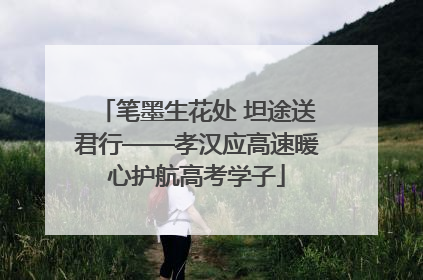笔墨生花处 坦途送君行——孝汉应高速暖心护航高考学子