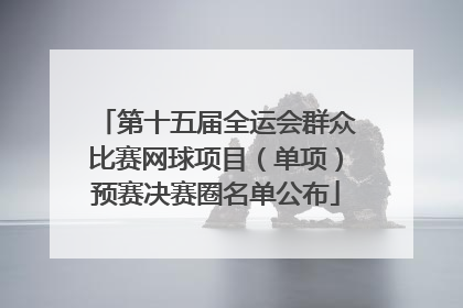 第十五届全运会群众比赛网球项目（单项）预赛决赛圈名单公布