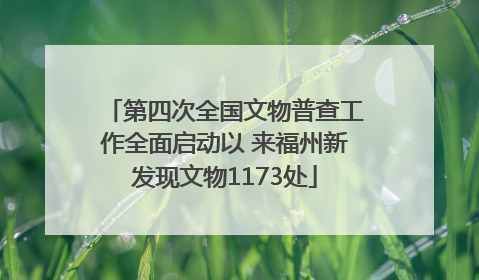 第四次全国文物普查工作全面启动以 来福州新发现文物1173处