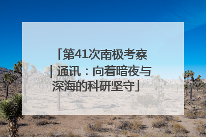 第41次南极考察｜通讯：向着暗夜与深海的科研坚守