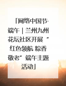 网络中国节·端午｜兰州九州花坛社区开展“红色领航 粽香敬老”端午主题活动
