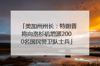 美加州州长：特朗普将向洛杉矶增派2000名国民警卫队士兵