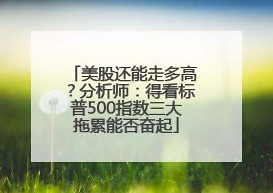 美股还能走多高？分析师：得看标普500指数三大拖累能否奋起