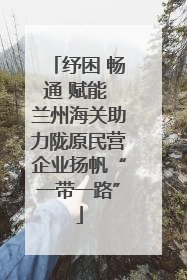 纾困 畅通 赋能 兰州海关助力陇原民营企业扬帆“一带一路”