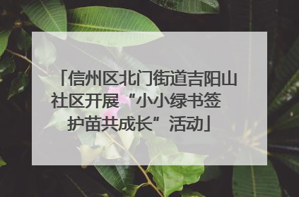 信州区北门街道吉阳山社区开展“小小绿书签 护苗共成长”活动