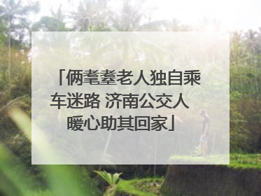 俩耄耋老人独自乘车迷路 济南公交人暖心助其回家