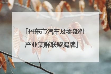 丹东市汽车及零部件产业集群联盟揭牌