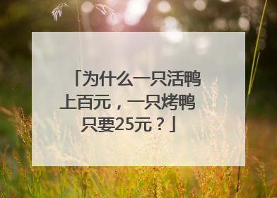 为什么一只活鸭上百元，一只烤鸭只要25元？