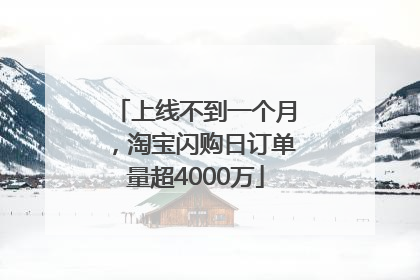上线不到一个月，淘宝闪购日订单量超4000万