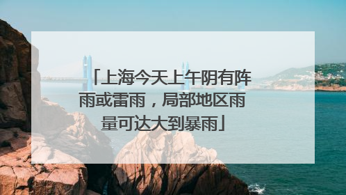 上海今天上午阴有阵雨或雷雨，局部地区雨量可达大到暴雨