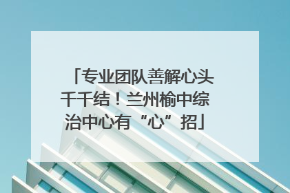 专业团队善解心头千千结！兰州榆中综治中心有“心”招