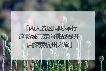 两大赛区同时举行 这场城市定向挑战赛开启探索杭州之旅