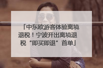 中东欧游客体验离境退税！宁波开出离境退税“即买即退”首单