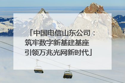 中国电信山东公司：筑牢数字新基建基座 引领万兆光网新时代