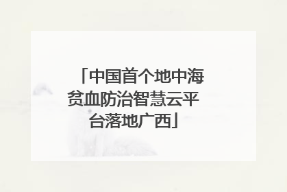 中国首个地中海贫血防治智慧云平台落地广西