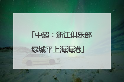 中超：浙江俱乐部绿城平上海海港