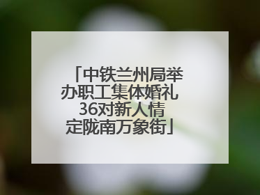 中铁兰州局举办职工集体婚礼 36对新人情定陇南万象街