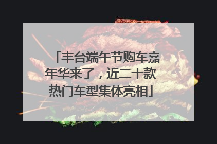 丰台端午节购车嘉年华来了，近二十款热门车型集体亮相