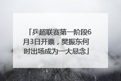 乒超联赛第一阶段6月3日开票，樊振东何时出场成为一大悬念