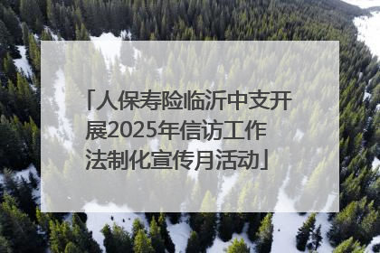 人保寿险临沂中支开展2025年信访工作法制化宣传月活动