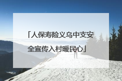 人保寿险义乌中支安全宣传入村暖民心