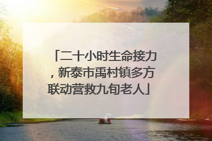 二十小时生命接力，新泰市禹村镇多方联动营救九旬老人